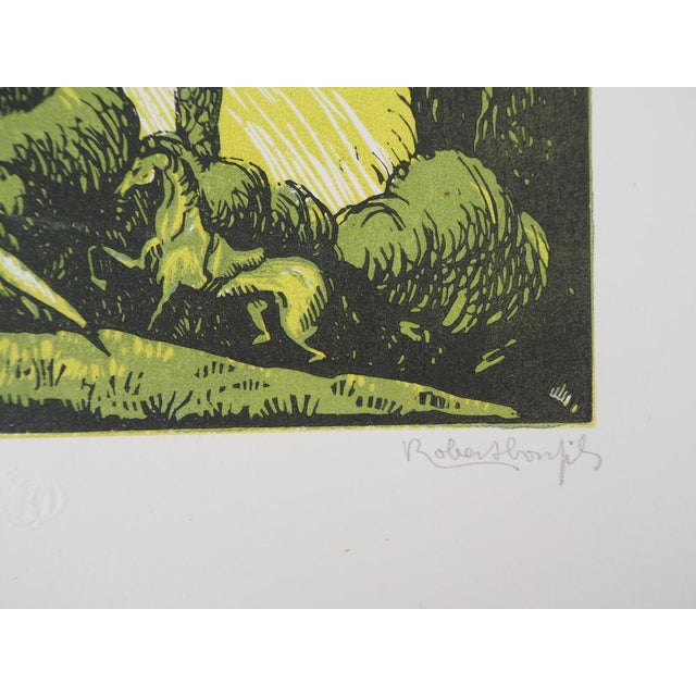 Modern Robert Bonfils, The Oath, 1920, Original Woodcut For Sale - Image 3 of 5