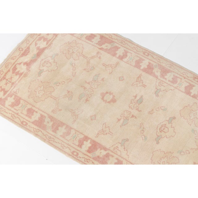 Mid 20th Century Oushak Turkish Hallway Runner Rug For Sale - Image 9 of 10