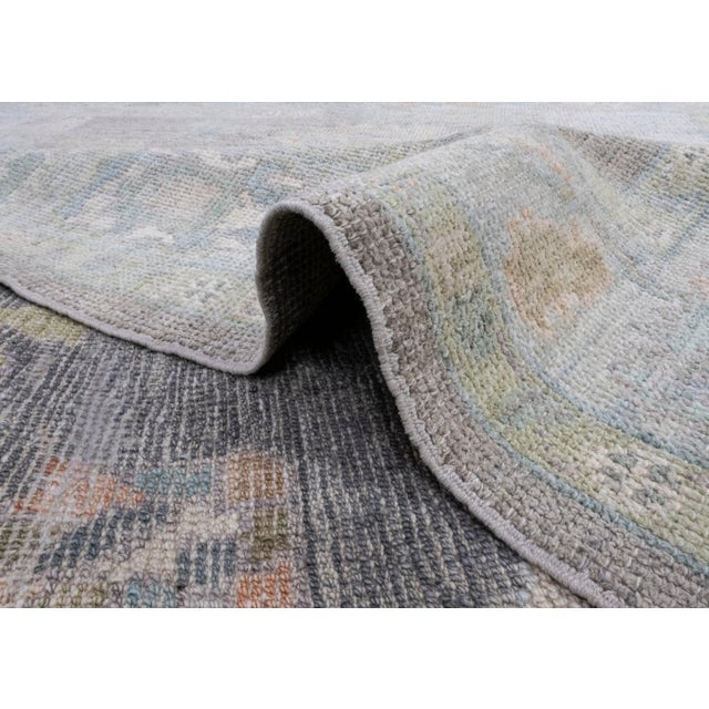 Blue Turkish Oushak Rug 4'4" x 6'3" For Sale - Image 8 of 8