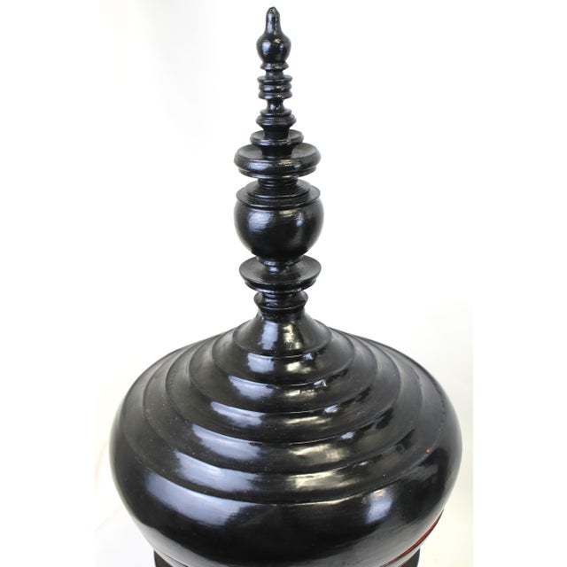 Burmese Black Lacquer Offering Bowl For Sale - Image 13 of 13