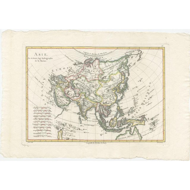 Elegant 18th Century Map of Asia by Rigobert Bonne Showing Siberia and China : This elegant late eighteenth-century map...