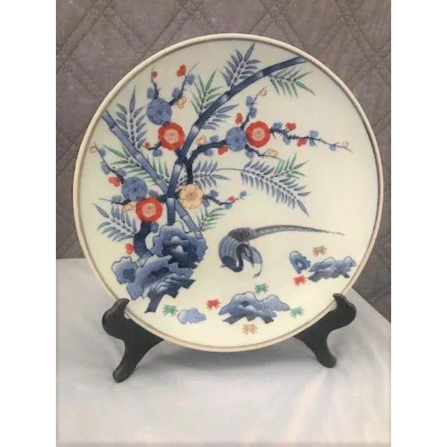 Vintage Japanese Porcelain Charger Plate For Sale - Image 4 of 4