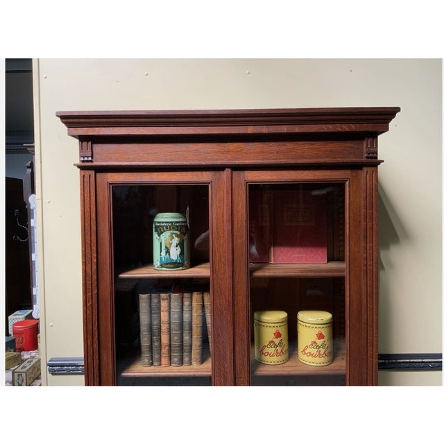 Brown Antique Art Nouveau Bookcase, 1915 For Sale - Image 8 of 9