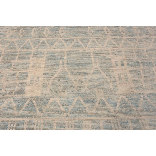 Blue Nazmiyal Collection Modern Blue Geometric Rug For Sale - Image 8 of 8