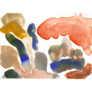 "Alchemy" Colorful Organic Abstract Pigment Print - 30" X 20" For Sale