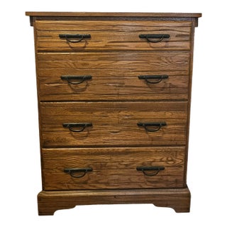 Late 20th Century Ranch Oak Dresser For Sale