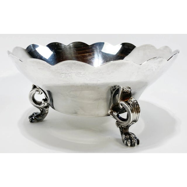 Vintage Silver Footed Reed and Barton Scalloped Bowl For Sale - Image 9 of 10