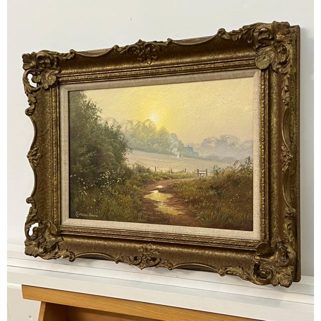 Country Lane to Farmhouse & Birds in English Countryside by 20th Century Artist Circa 1990 For Sale - Image 14 of 18