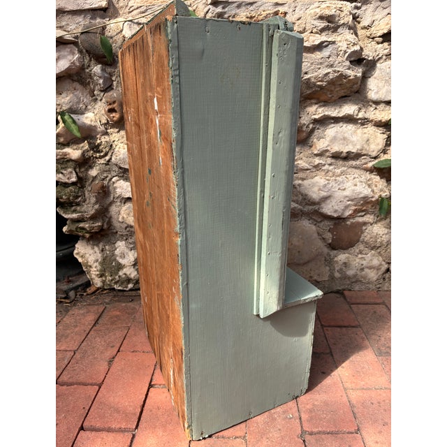 Wood 1950s Rustic Hanging Painted Wooden Cabinet For Sale - Image 7 of 8
