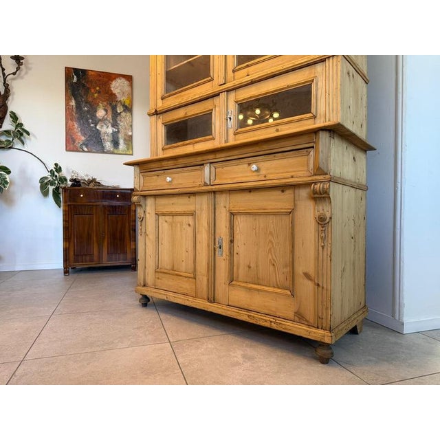 Gründerzeit Display Kitchen Credenza in Spruce, 1880s For Sale - Image 7 of 17