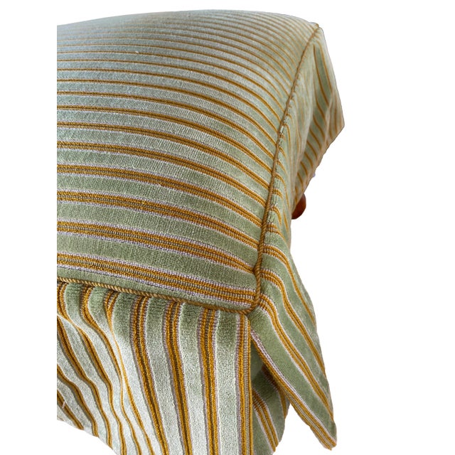 Kreiss Foot Stool or Ottoman With Rose Tarlow Striped Velvet Fabric For Sale In Phoenix - Image 6 of 10
