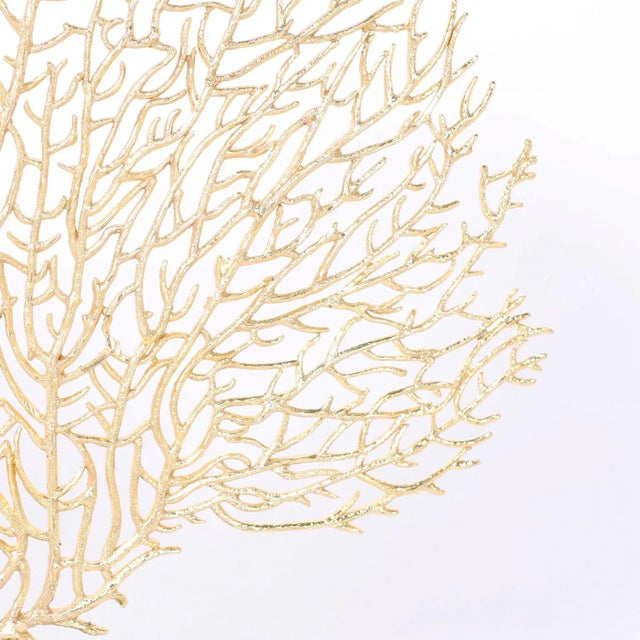 Tan 1970s Mid Century Metal Sea Fan Sculptures - a Pair For Sale - Image 8 of 9