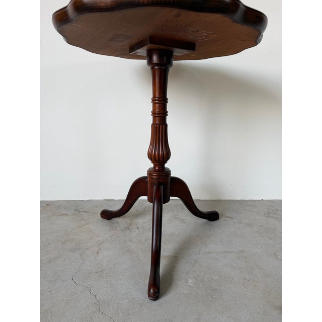 1970s 1970s Vintage George III–Style Mahogany Tripod End Table For Sale - Image 5 of 13