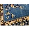 1920s 1920s Royal Blue Medallion Floral Antique Chinese Rug 14'6" X 20'2" Handknotted Wool Carpet For Sale - Image 5 of 5