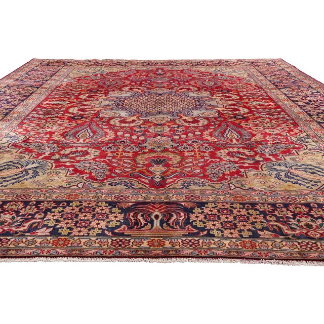 Victorian Vintage Persian Najafabad Rug, 09'08 X 13'04 For Sale - Image 3 of 10