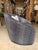 Contemporary Adriana Hoyos Charcoal & Silver Speckled Swivel Lounge Chair For Sale - Image 3 of 9