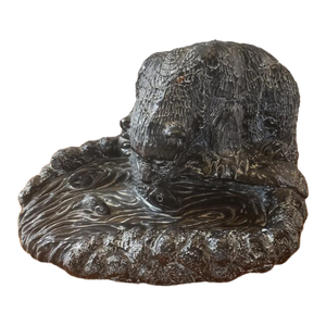 1972 Aardvark Canada Grizzly Bear Eating Fish From River Soapstone Carving