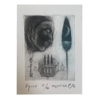 Ewa Kutylak, A Garden, Mezzotint and Drypoint on Paper For Sale