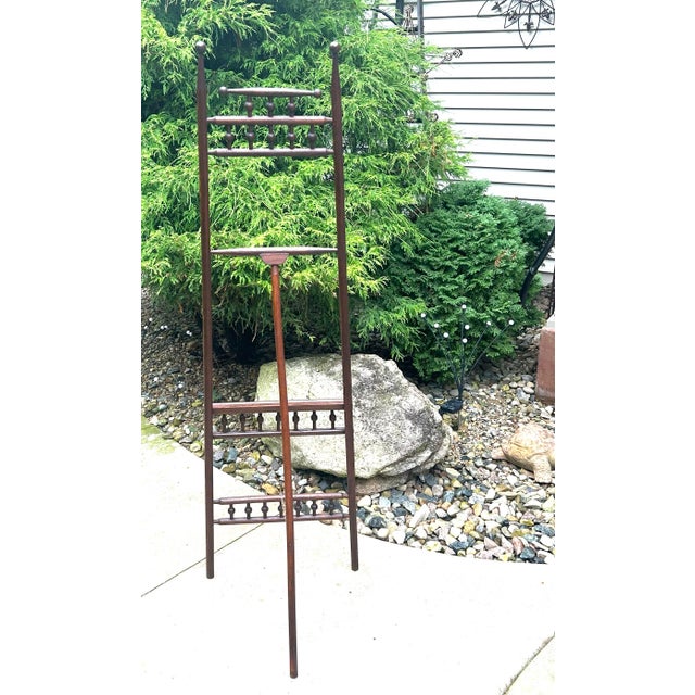Late 19th Century, Victorian, Walnut, Stick and Ball, Display Easel With Brass Chain For Sale - Image 9 of 9
