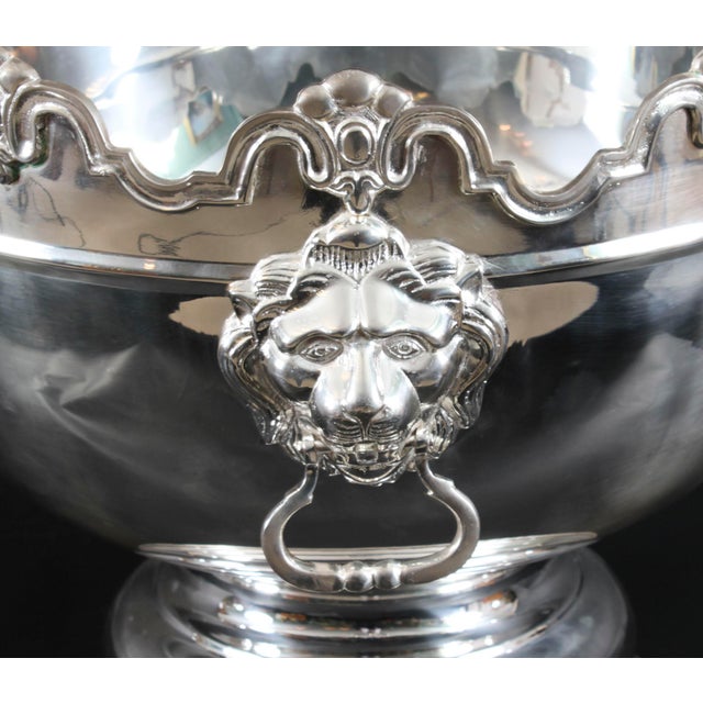 Large Vintage Silver-Plated Punch Bowl from Monteith, 1980s For Sale - Image 6 of 18