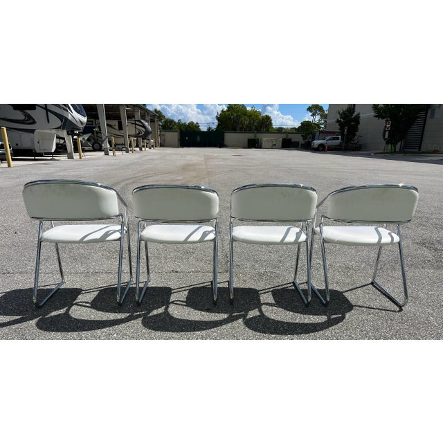1970s Vintage Mid Century Modern Lowenstein Chrome Chair Made in Italy For Sale - Image 5 of 11