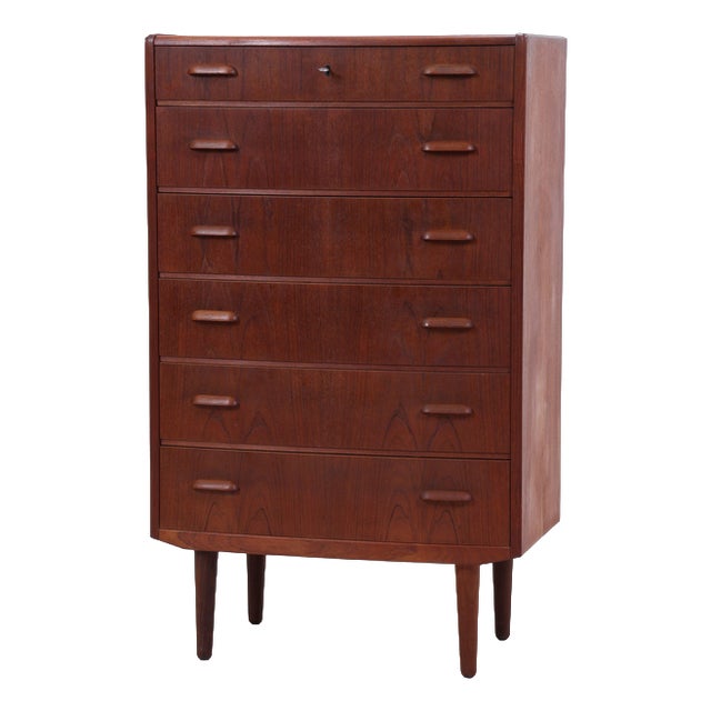 Mid-Century Teak Chest of 6 Drawers For Sale