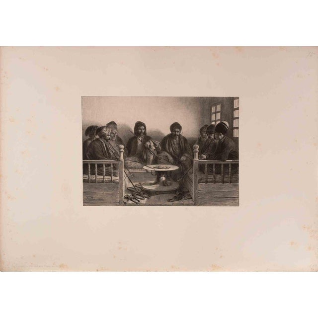 Traditional Auguste Raffet, Tabagie en Orient, Lithograph, 1838 For Sale - Image 3 of 3