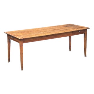 French Farm Table of Cherry With Two Drawers For Sale