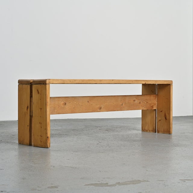 Wood Pine Bench from Les Arcs, France, 1973 For Sale - Image 7 of 12