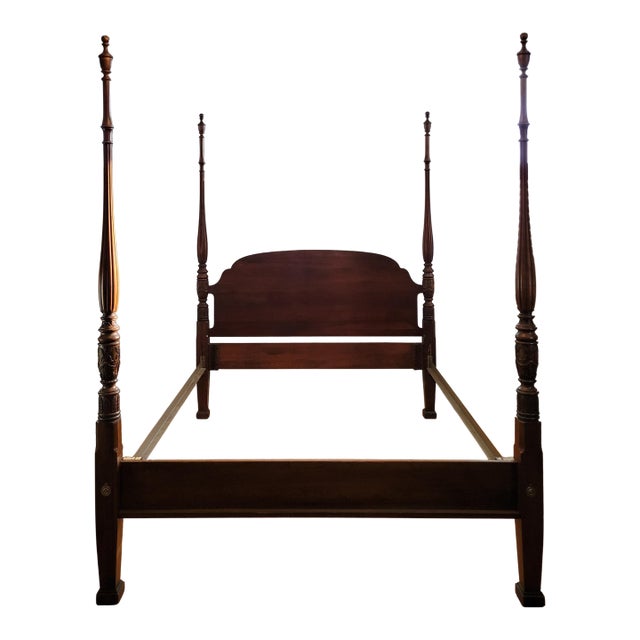 1980s Cherry Queen/Full Four-Poster Rice Bed For Sale