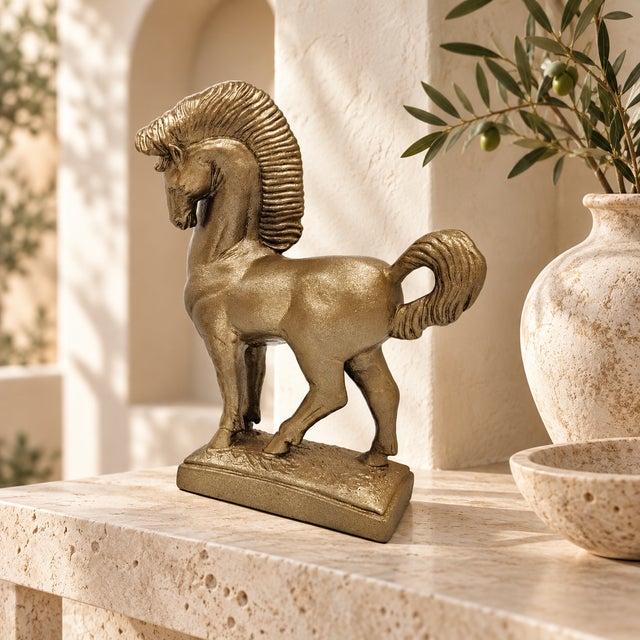 Jaru California Ceramic Greek Revival Roman Stallion Horse Sculpture Circa 1970s For Sale - Image 11 of 11