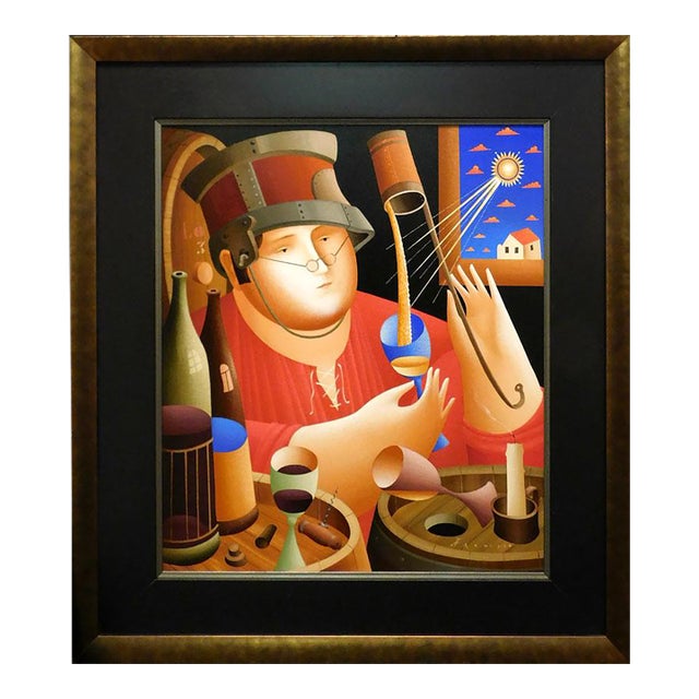 Anton Arkhipov "Color of Sun-Wine Grower's Series" Hand Signed on Canvas Framed For Sale