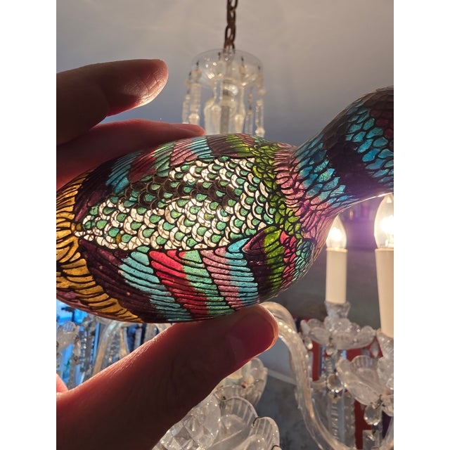 Dark Green Vintage Chinese Plique a Jour Reticulated Duck Bird For Sale - Image 8 of 12