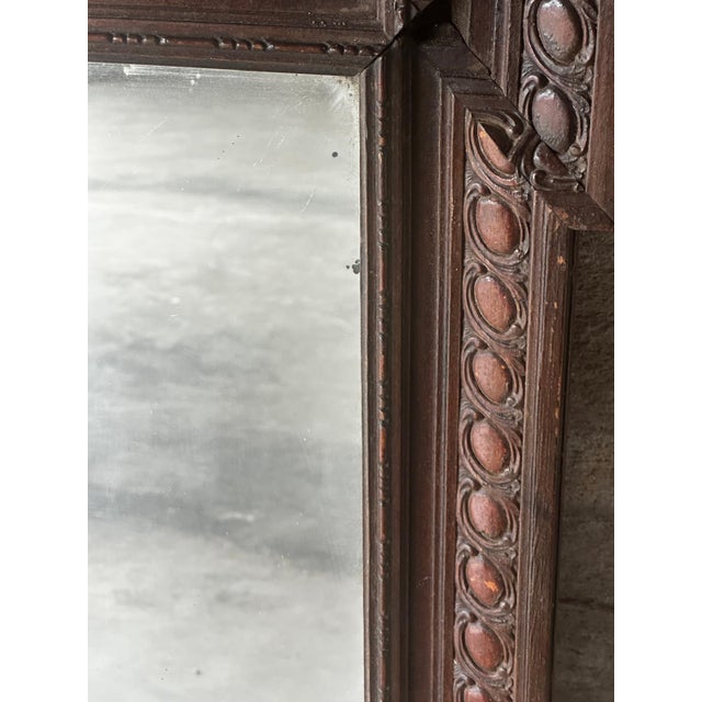 Wood Antique Neo-Renaissance Carved Wooden Mirror, 1890s For Sale - Image 7 of 18