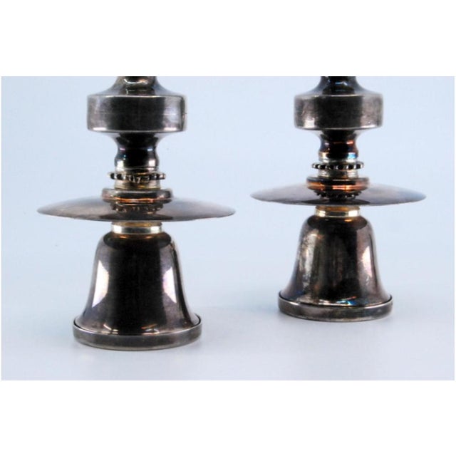 Silver Candlesticks with Plain Sconces, Set of 2 For Sale - Image 10 of 11