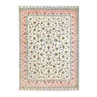 Extremely Fine Persian Tabriz Wool and Silk 60 Raj Rug 9’9” X 13’6” For Sale