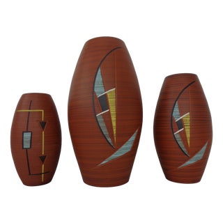 Mid-Century Ceramic Vases from Decora, Germany, 1950s, Set of 3 For Sale