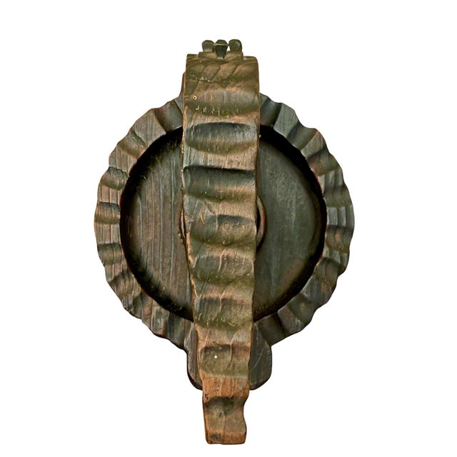 Vintage Tramp Art Hand-Carved Wooden Nutcracker & Catchall For Sale - Image 6 of 10
