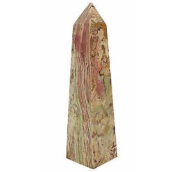 Polished Veined Onyx Obelisk For Sale