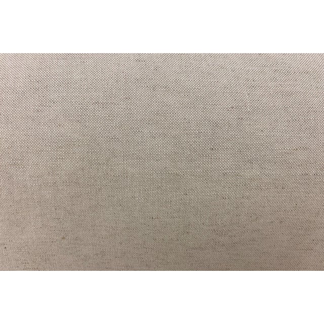 Cream Small Bolster Pillow Decorated With a Rustic Water Color-Look Landscape Featuring Roaming Bison & Towering Trees - Made in Uk. For Sale - Image 8 of 11