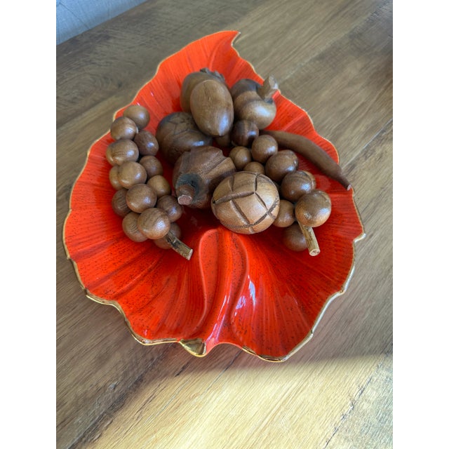 Wood Mid Century Modern Wood Carved Fruit- Set of 9 For Sale - Image 7 of 11