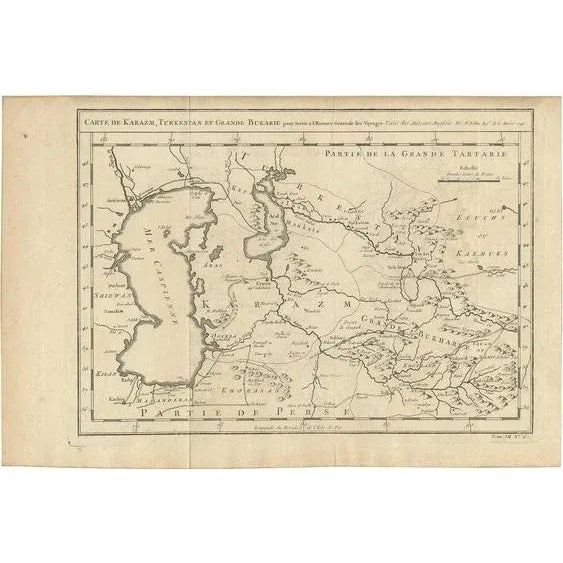 Mid 18th Century Antique Map of Khwarezm, Turkestan and Great Bukhara by Bellin, 1749 For Sale - Image 5 of 5