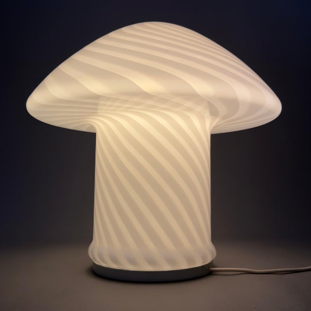 Space Age Swirl Murano Glass Mushroom Table Lamp from Gambaro Poggi, 1970s For Sale - Image 6 of 13
