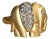The Memoria: Signed 14K Gold and Diamond Elephant Ring For Sale