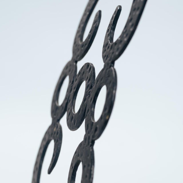 Art Deco Floor Lamp in Wrought Iron and Glass For Sale - Image 9 of 18