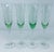 Vintage Green Colored Glass Champagne Flutes With Etched Floral Leaves a Set of 4 For Sale - Image 11 of 11