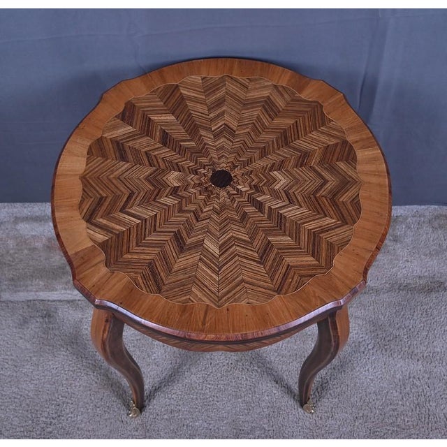 Louis XV Style Marquetry Side Table, Early 20th Century For Sale - Image 5 of 14