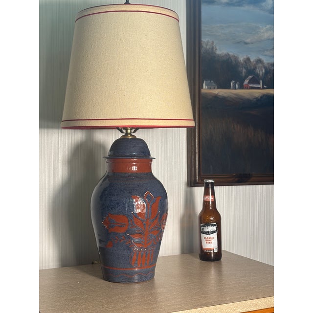 Ceramic Vintage David T. Smith’s …1986 Turtle Creek Pottery … Ceramic Glazed Lamp For Sale - Image 7 of 12
