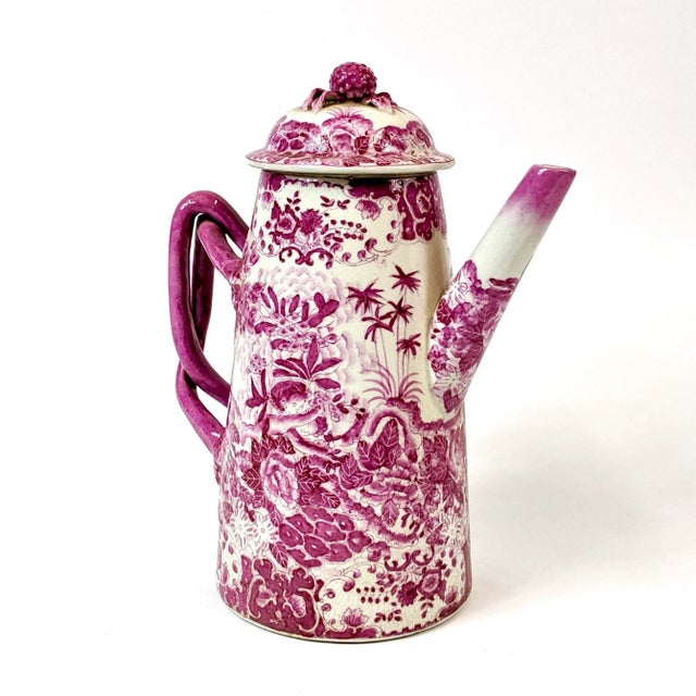 Chinoiserie Late 20th Century Hand-Painted Chinoiserie Porcelain Pitcher For Sale - Image 3 of 8
