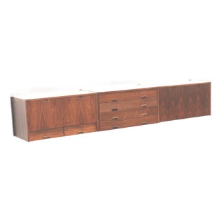Large Vintage Wall Mounted Sideboard, 1960s For Sale